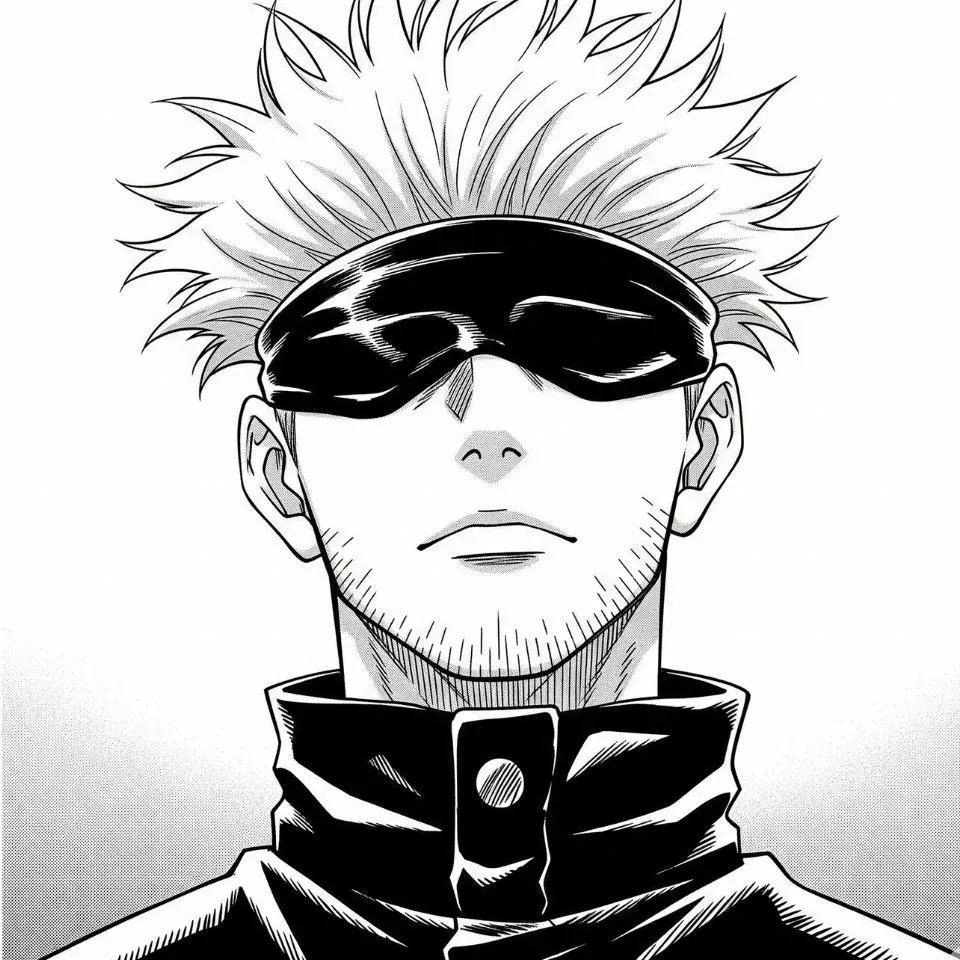 Gojo black and white PFP