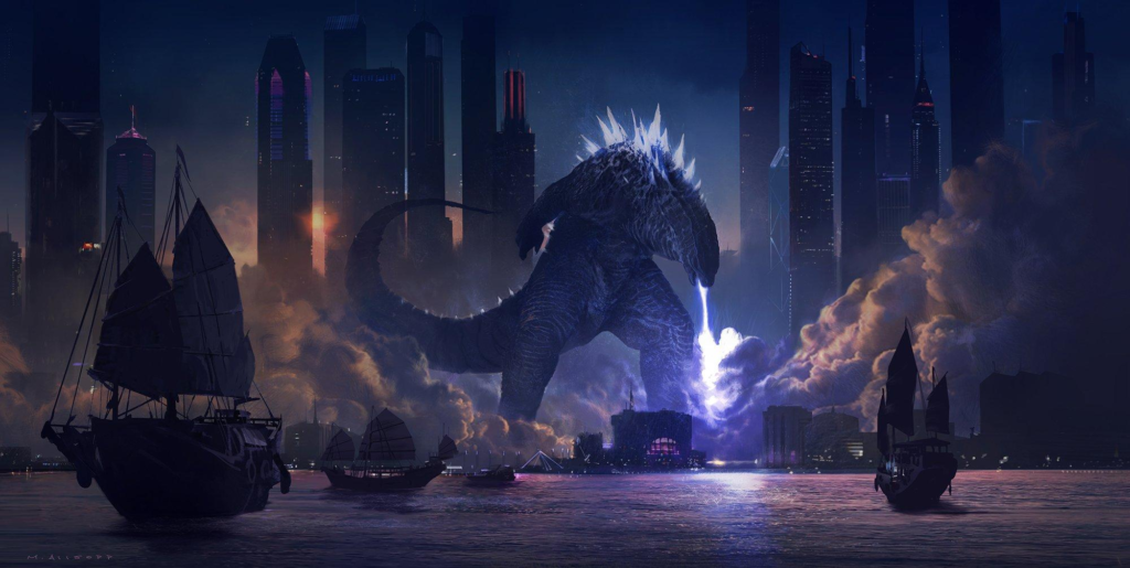 Godzilla PFP with blue atomic breath
