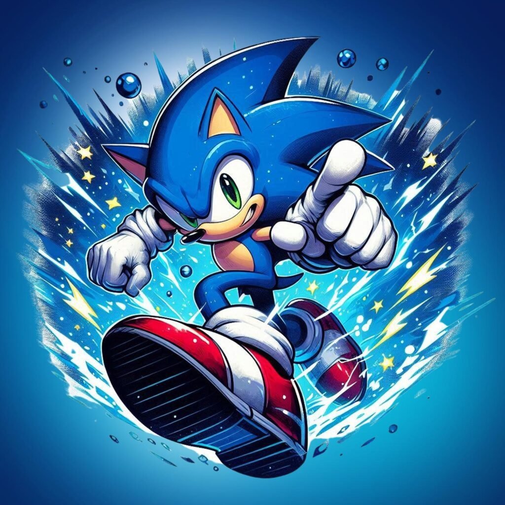 Sonic PFP with blue background