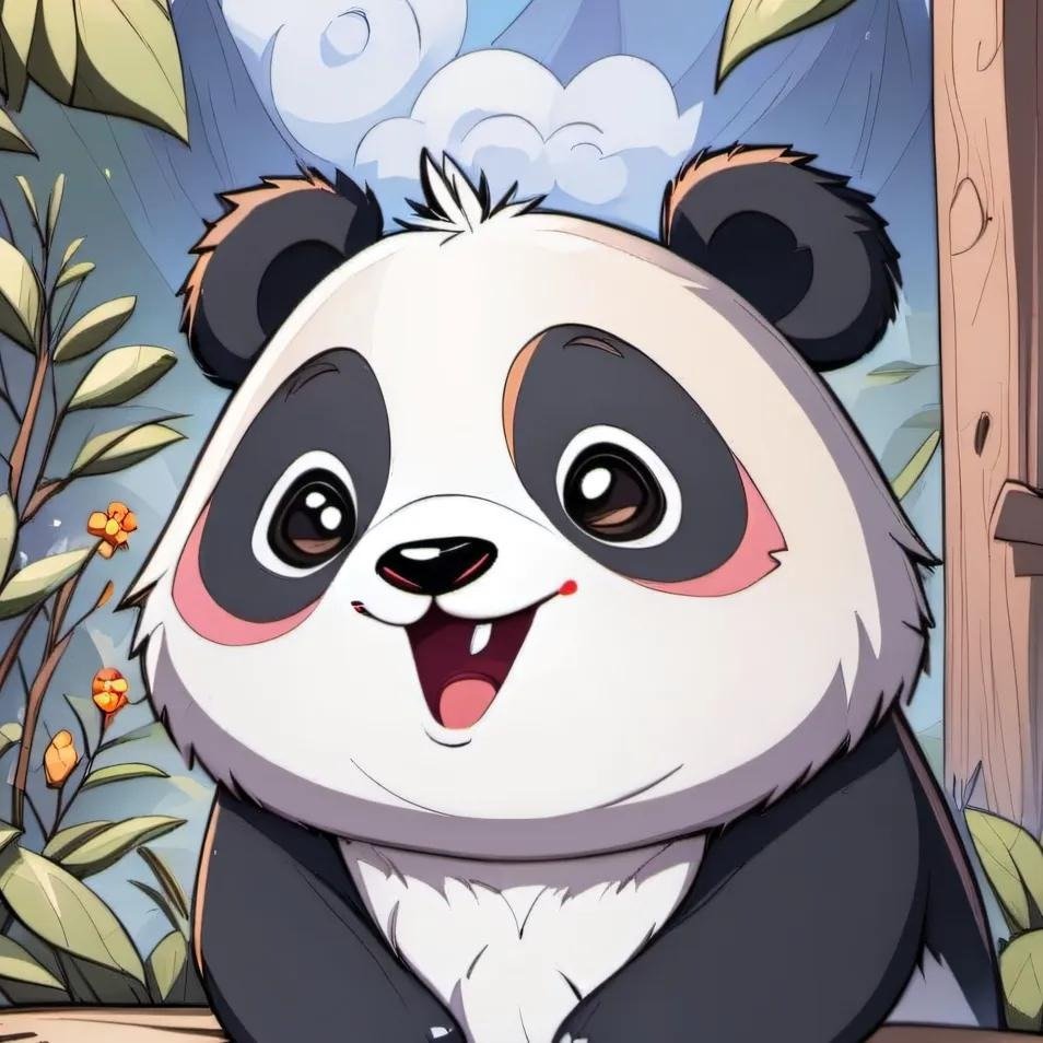 Cute panda PFP with smiling face