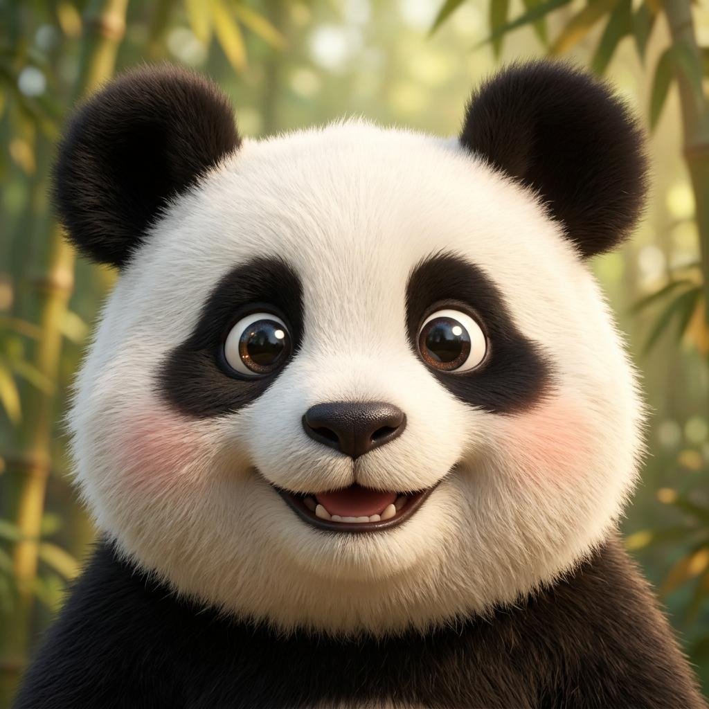 Cute panda PFP with smiling face