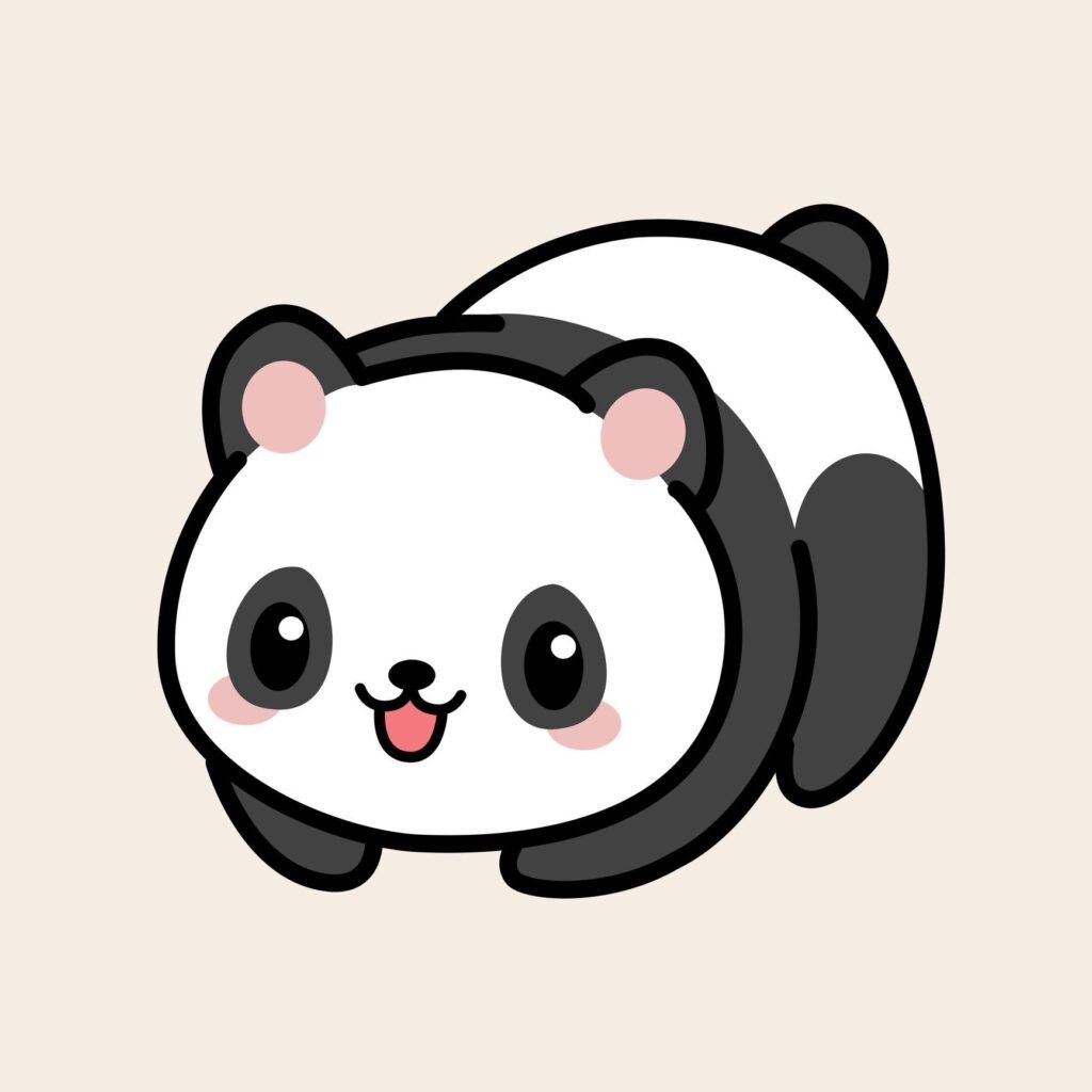 Kawaii panda digital art