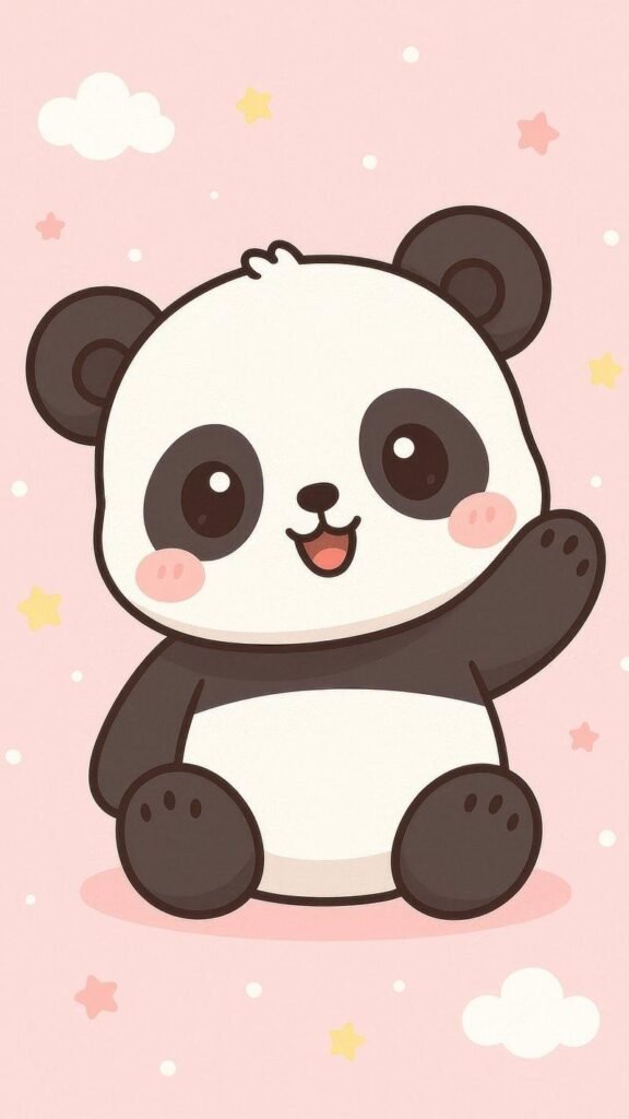 Kawaii panda digital art