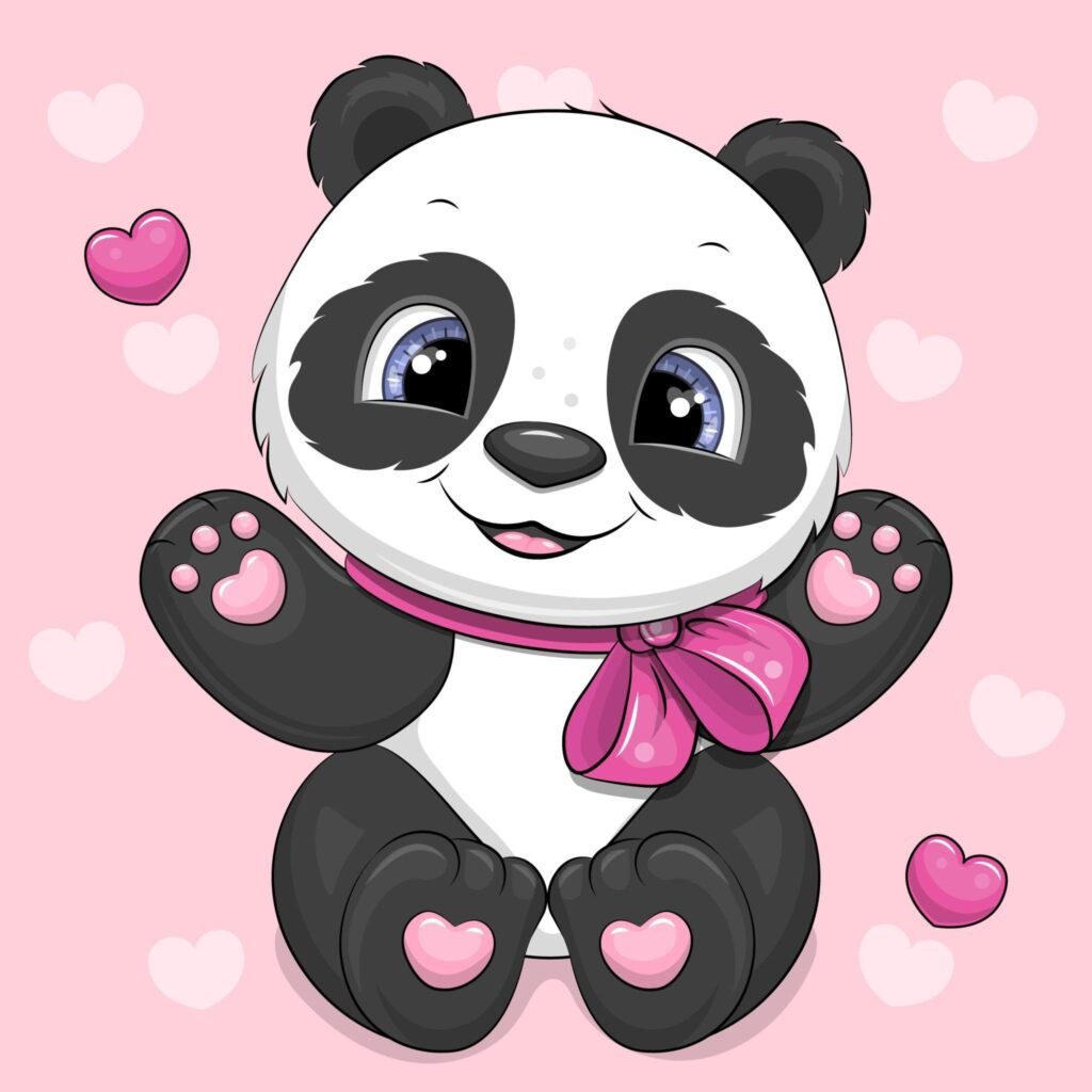 Kawaii panda digital art