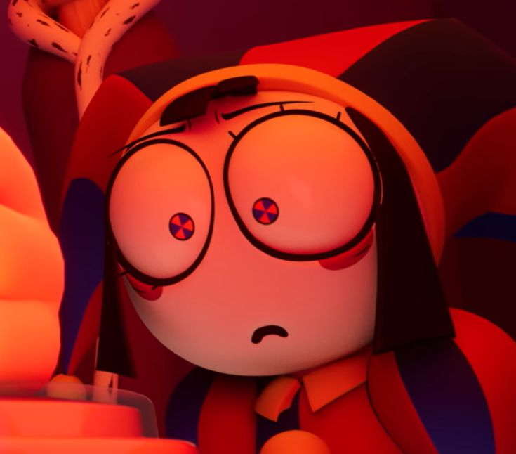 Scared Pomni reaction profile picture