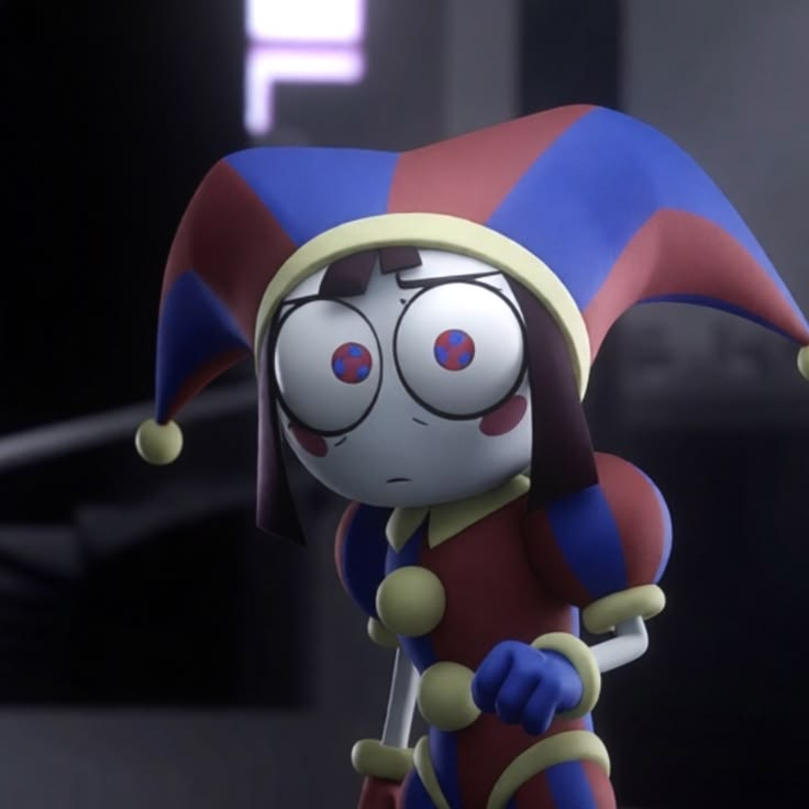 Scared Pomni reaction profile picture