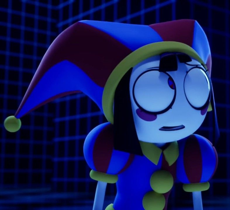 Dark Pomni PFP with dramatic lighting
