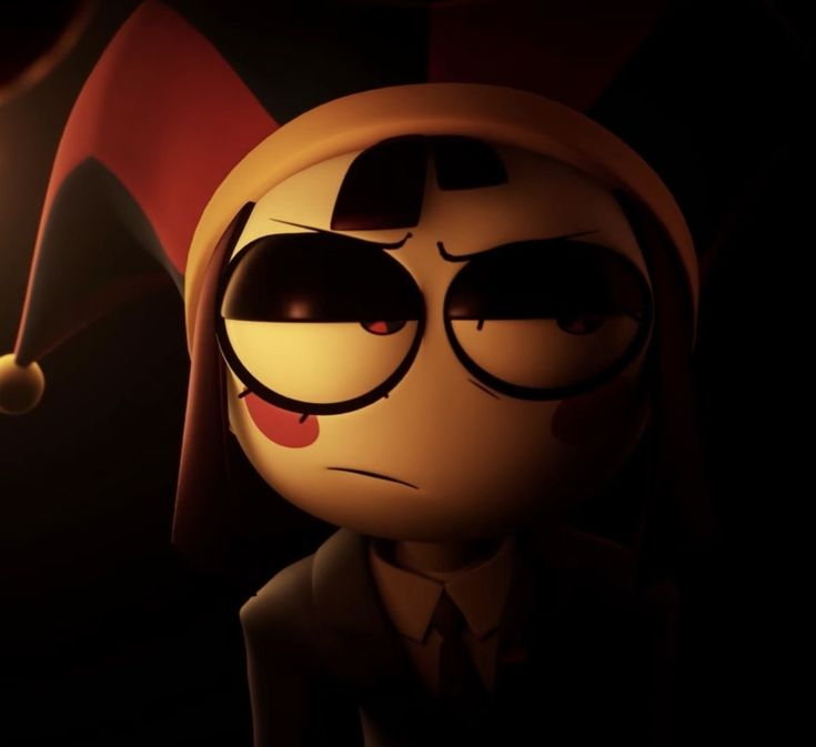 Dark Pomni PFP with dramatic lighting