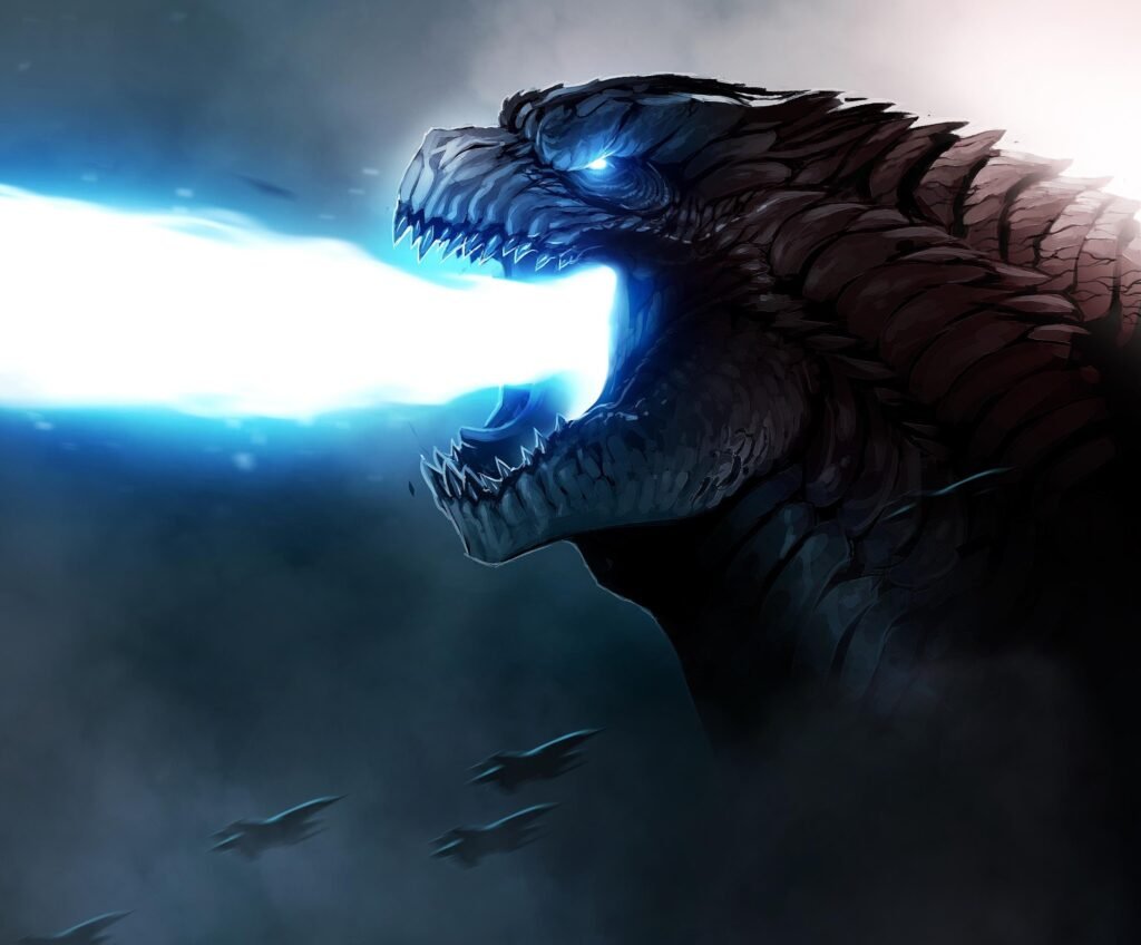Godzilla PFP with blue atomic breath