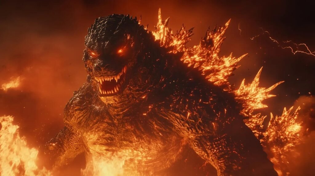 Burning Godzilla glowing profile picture