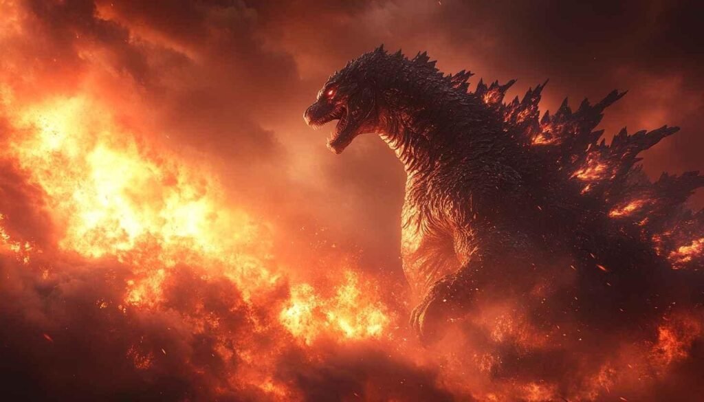 Burning Godzilla glowing profile picture