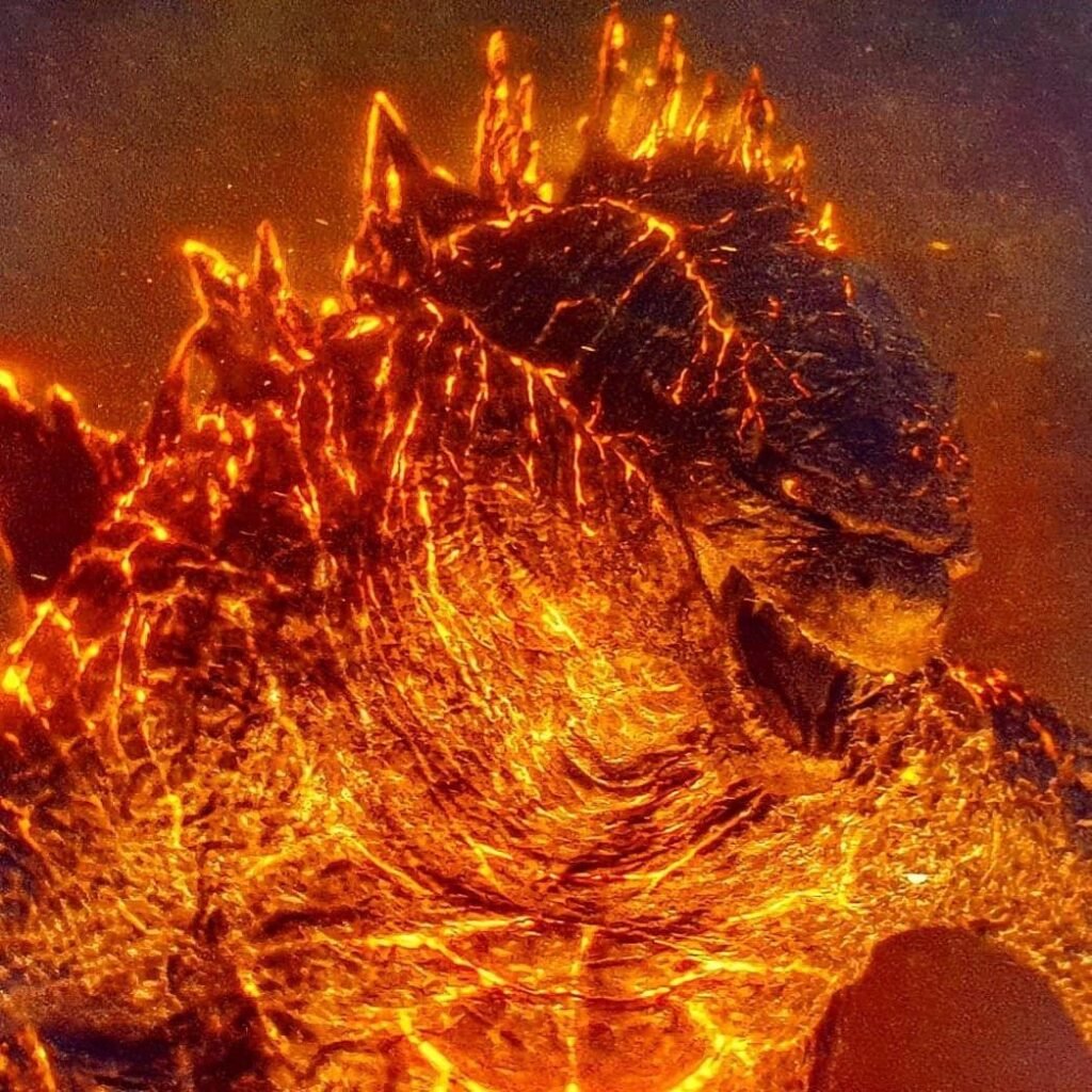 Burning Godzilla glowing profile picture