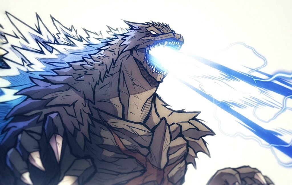 Godzilla PFP with blue atomic breath
