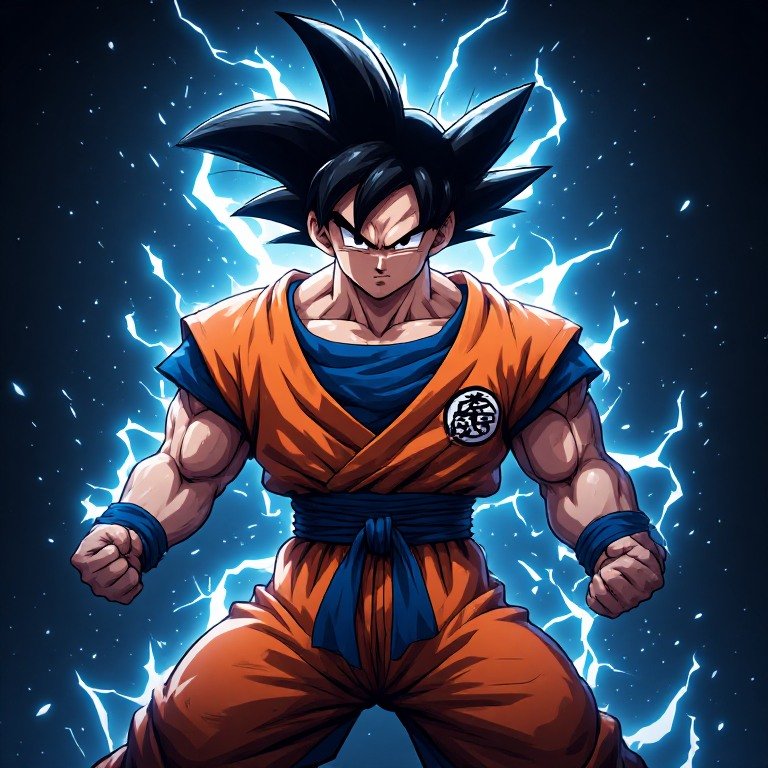 Competitive Goku gaming profile picture with blue energy