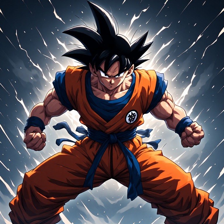 Cool Goku profile picture in a dynamic battle pose
