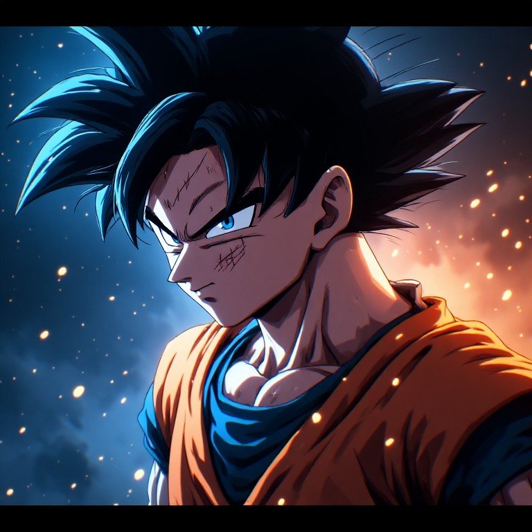 Cool Goku PFP with an intense close-up expression