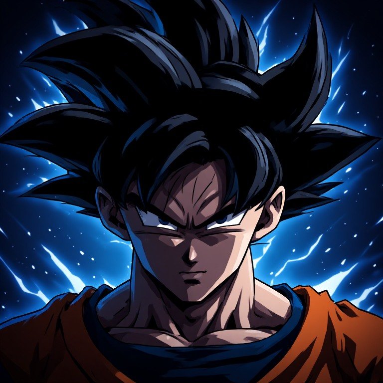 Dark Goku Discord profile picture with blue energy effects