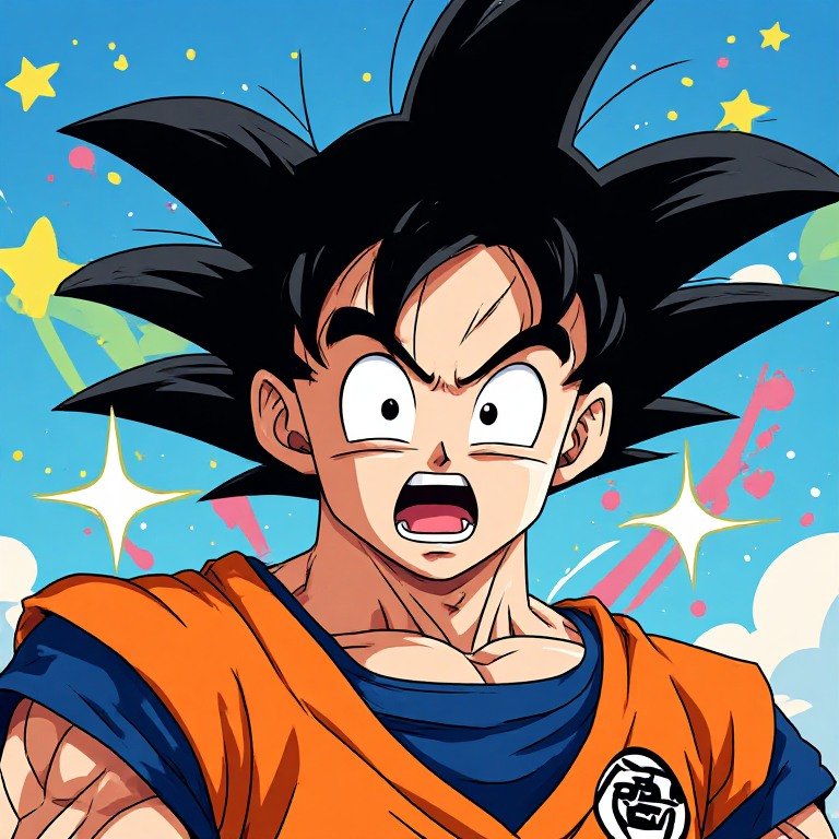Funny Goku PFP showing an exaggerated confused reaction