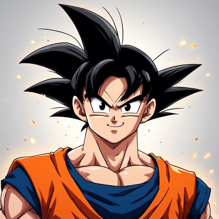 Son Goku anime profile picture with spiky black hair