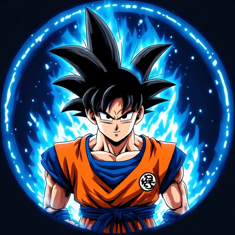 Goku anime character portrait for a profile picture