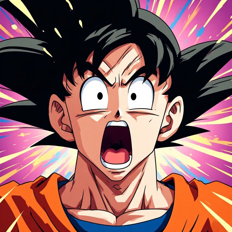 Goku meme PFP with an exaggerated shocked reaction