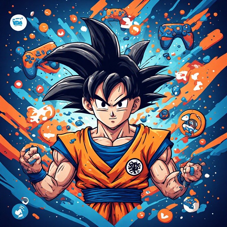 Goku anime character portrait for a profile picture