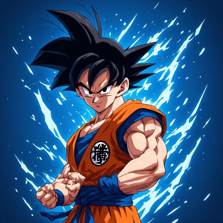 HD Goku profile picture preparing for an anime battle