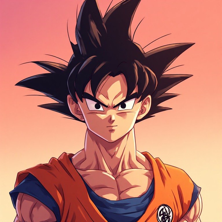 Aesthetic Goku Instagram PFP with a sunset color palette