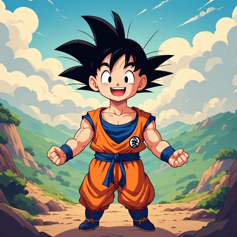 Cute Kid Goku PFP with a cheerful expression