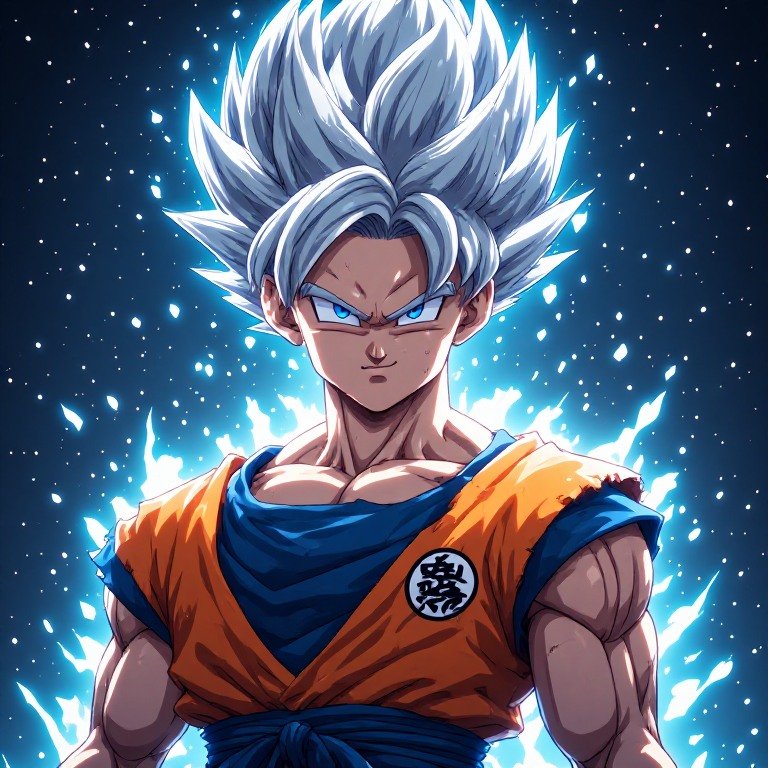 Mastered Ultra Instinct Goku profile picture with glowing energy