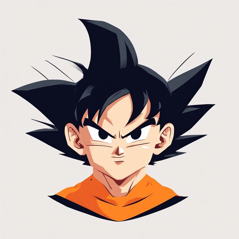 Minimal Goku profile picture icon with a clean modern composition