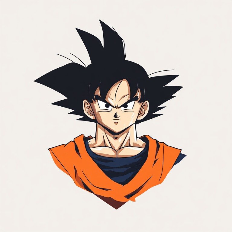 Minimalist Goku PFP with a simple anime character design