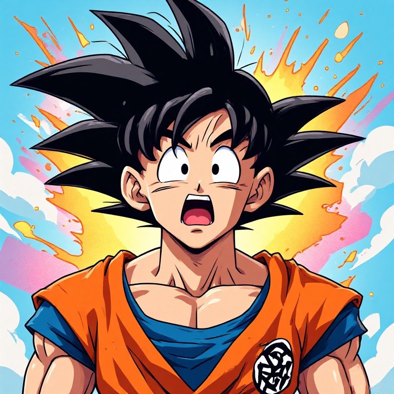 Funny Goku TikTok profile picture with an exaggerated expression