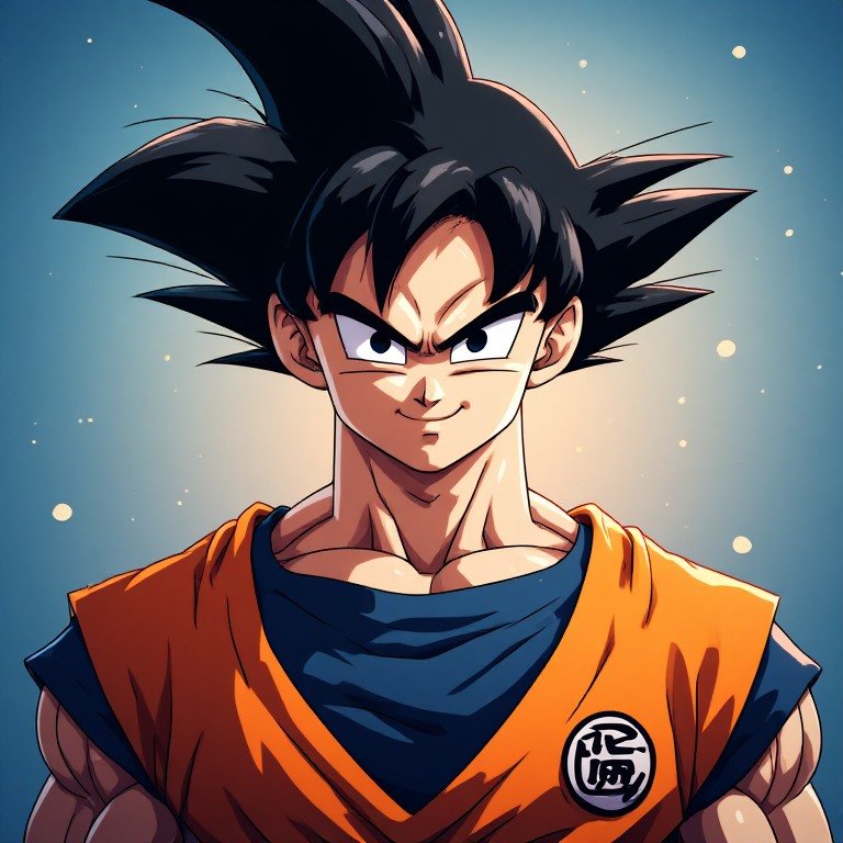 Goku YouTube avatar with a clean blue and orange background